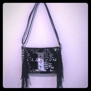 Girls Justice “I” Tribal Fringe Shoulder Purse